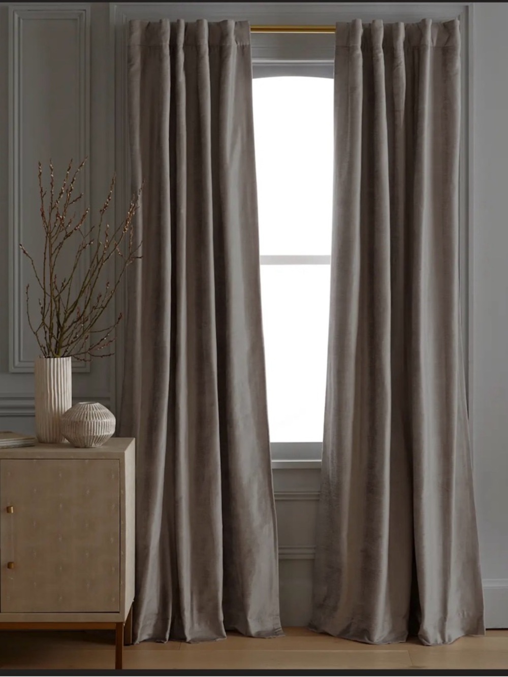 Luster Velvet Blackout Curtain Panel 48x84 Slate Gray (Single)